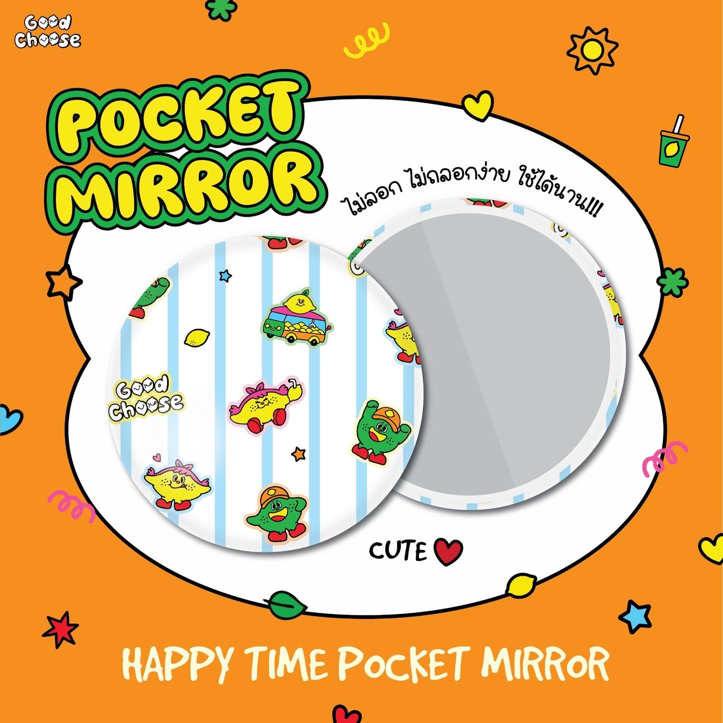Happy Time Pocket Mirror - Good Choose
