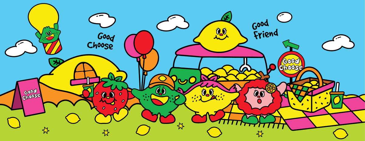 The colorful Good Choose universe with Lumimi, Lemomo and friends