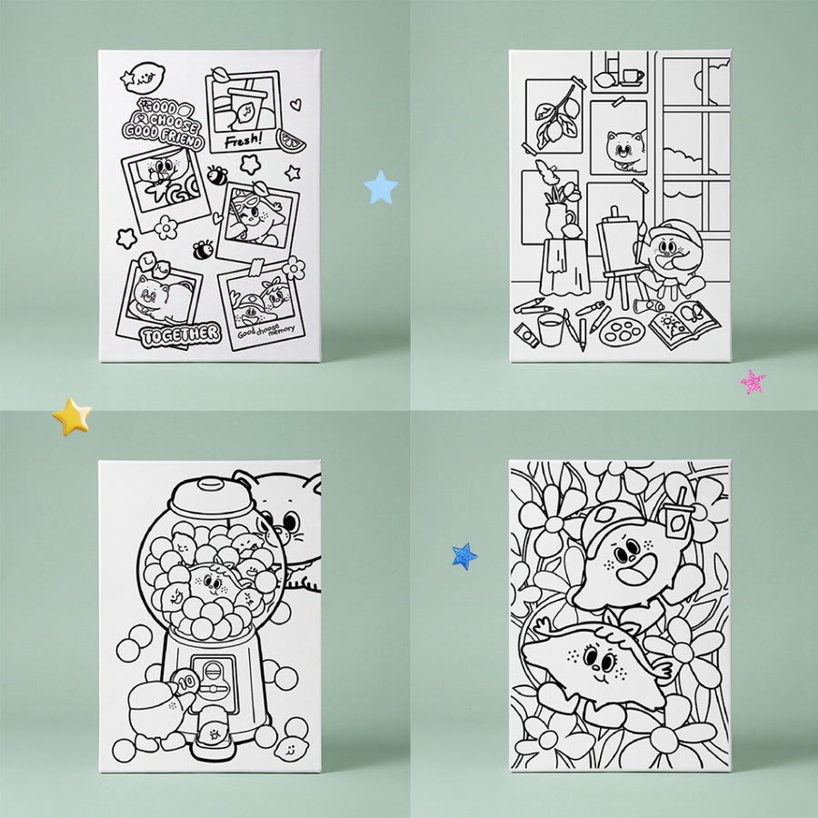 Lumimiworld | Coloring frame เซ็ทเฟรมระบายสี พร้อมสีและพู่กัน