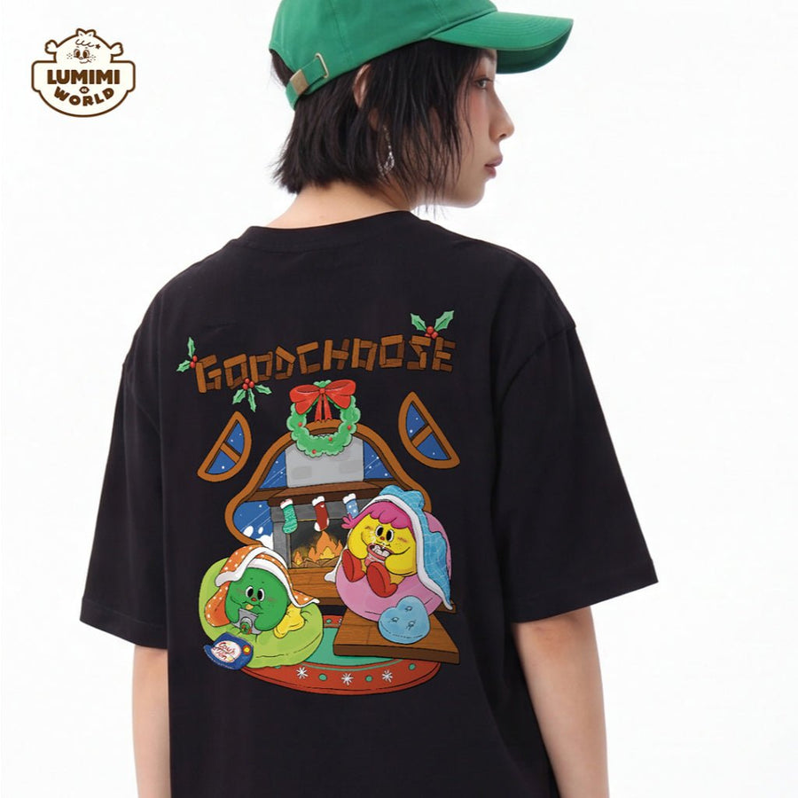 Lumimiworld | Christmas Tshirt Black Freesize เสื้อยืดพิมพ์ลาย - Good Choose