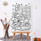 Lumimiworld | Coloring frame เซ็ทเฟรมระบายสี พร้อมสีและพู่กัน