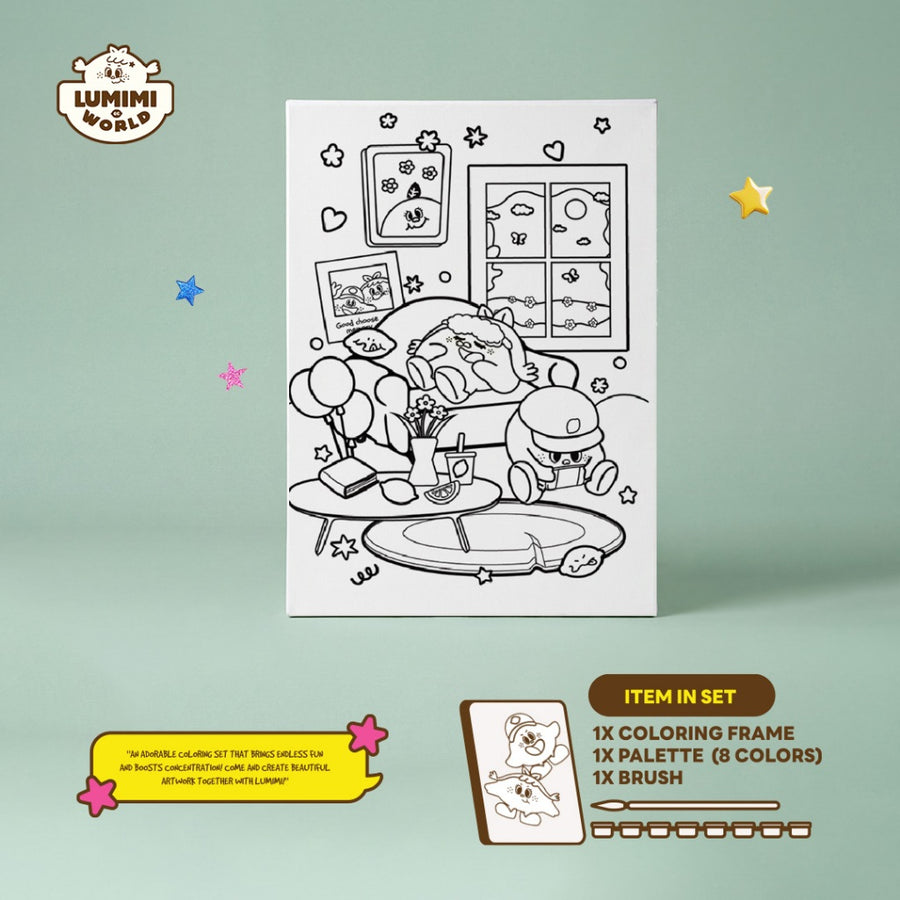 Lumimiworld | Coloring frame เซ็ทเฟรมระบายสี พร้อมสีและพู่กัน