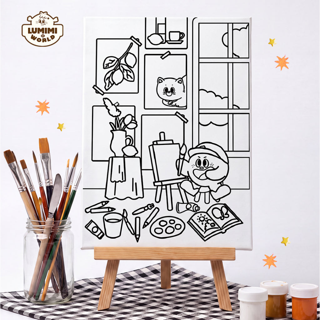 Lumimiworld | Coloring frame เซ็ทเฟรมระบายสี พร้อมสีและพู่กัน